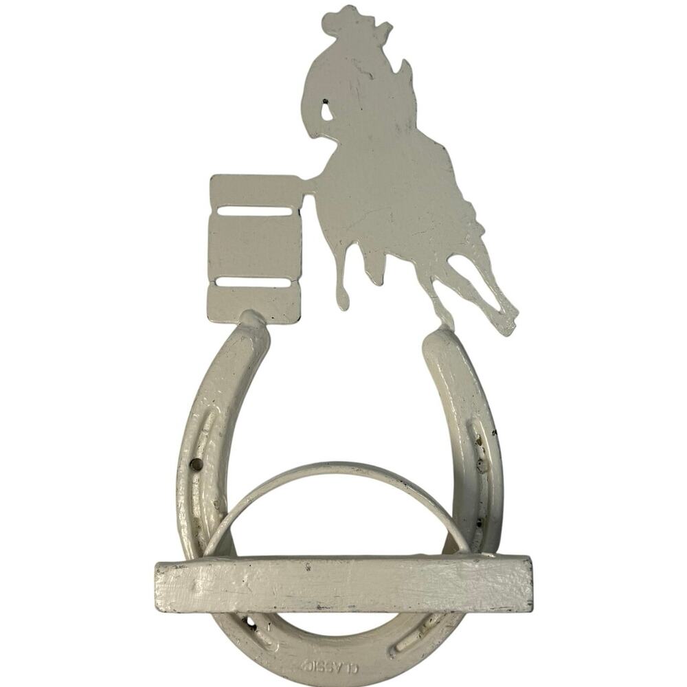 Diamond Horseshoe Wall Coat Hook Cowboy Western Metal Rustic Barn Decor 10.25”